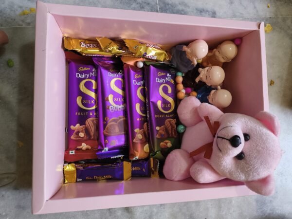 Gift Hamper for Festivals-Chocolate, Teddy & Monk Showpiece Combo