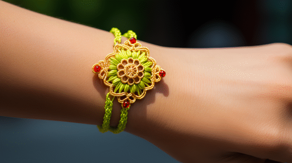 Premium Rakhi for Brother – Traditional Design with Roli & Chawal